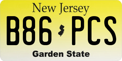NJ license plate B86PCS