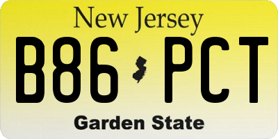 NJ license plate B86PCT