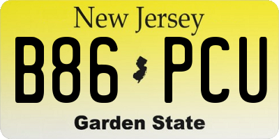 NJ license plate B86PCU