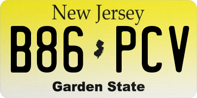 NJ license plate B86PCV