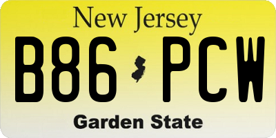 NJ license plate B86PCW