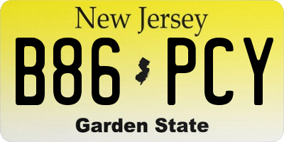 NJ license plate B86PCY