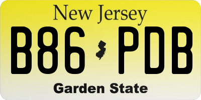 NJ license plate B86PDB