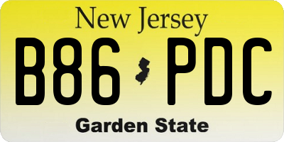 NJ license plate B86PDC