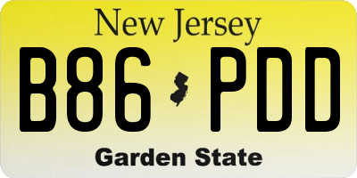 NJ license plate B86PDD