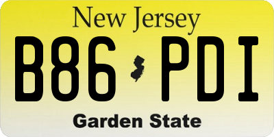 NJ license plate B86PDI