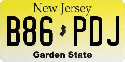 NJ license plate B86PDJ