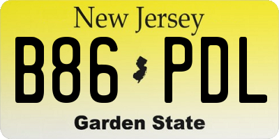 NJ license plate B86PDL