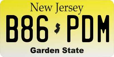 NJ license plate B86PDM