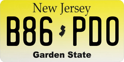NJ license plate B86PDO