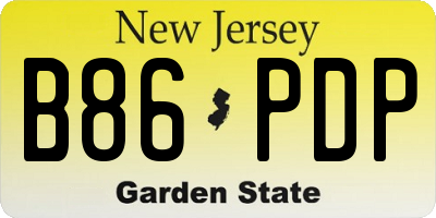 NJ license plate B86PDP