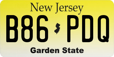 NJ license plate B86PDQ
