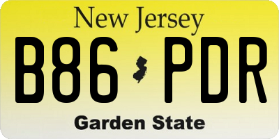 NJ license plate B86PDR