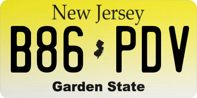 NJ license plate B86PDV