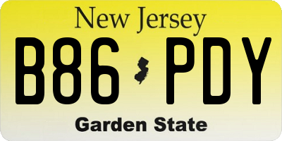 NJ license plate B86PDY