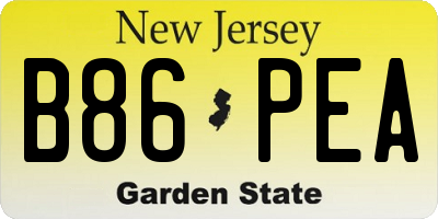 NJ license plate B86PEA