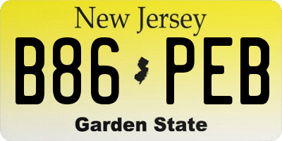 NJ license plate B86PEB