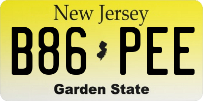 NJ license plate B86PEE