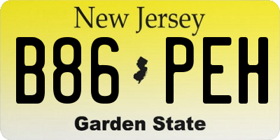 NJ license plate B86PEH