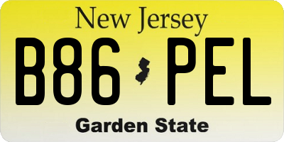 NJ license plate B86PEL