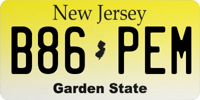 NJ license plate B86PEM