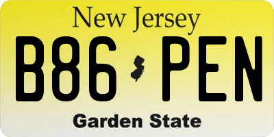 NJ license plate B86PEN