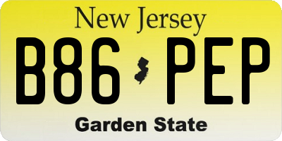 NJ license plate B86PEP