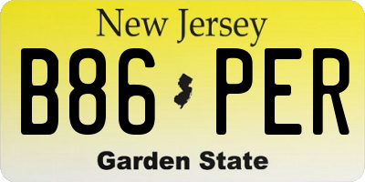 NJ license plate B86PER