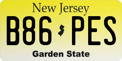 NJ license plate B86PES