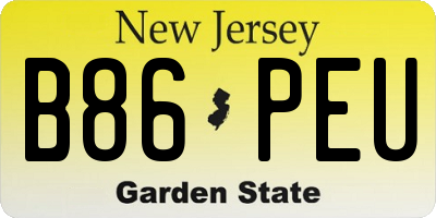 NJ license plate B86PEU
