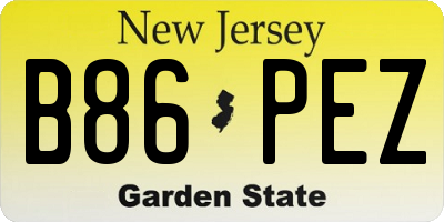 NJ license plate B86PEZ
