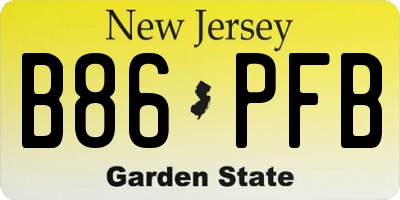 NJ license plate B86PFB