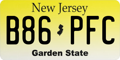 NJ license plate B86PFC