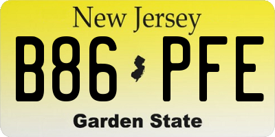 NJ license plate B86PFE
