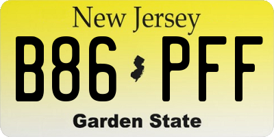 NJ license plate B86PFF