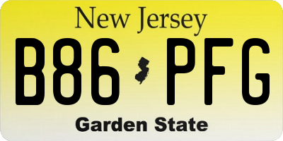 NJ license plate B86PFG
