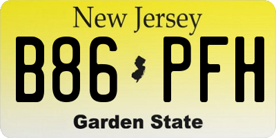 NJ license plate B86PFH