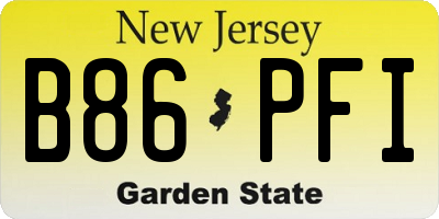 NJ license plate B86PFI