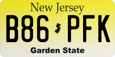 NJ license plate B86PFK