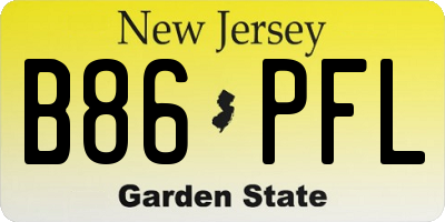 NJ license plate B86PFL