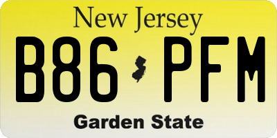 NJ license plate B86PFM