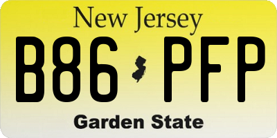 NJ license plate B86PFP
