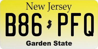NJ license plate B86PFQ