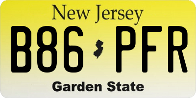 NJ license plate B86PFR