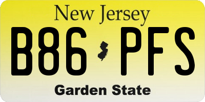 NJ license plate B86PFS