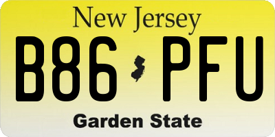 NJ license plate B86PFU