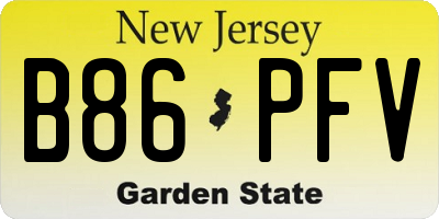 NJ license plate B86PFV