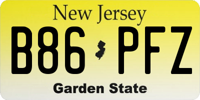 NJ license plate B86PFZ