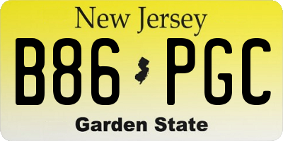 NJ license plate B86PGC