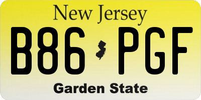 NJ license plate B86PGF